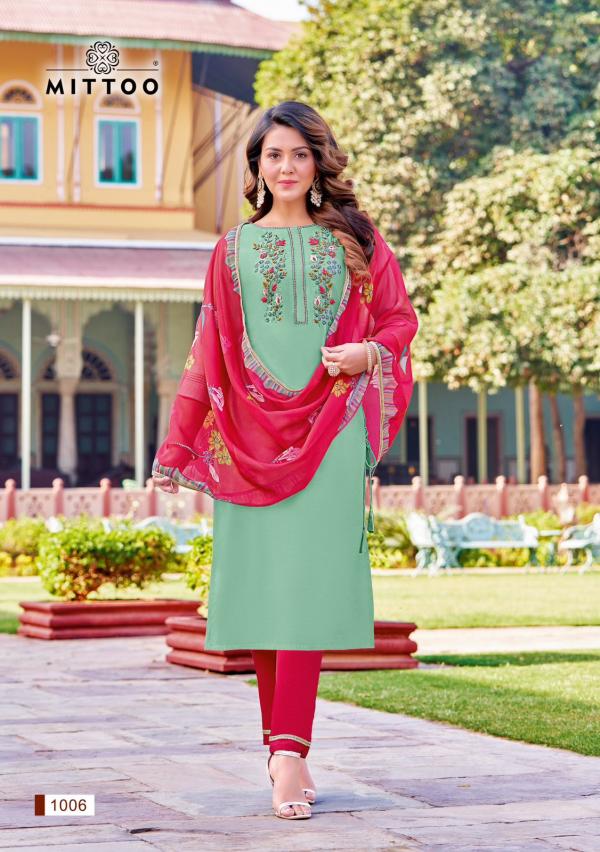 Mittoo Madhubala Viscose Weaving Kurti Pant With Dupatta Collection